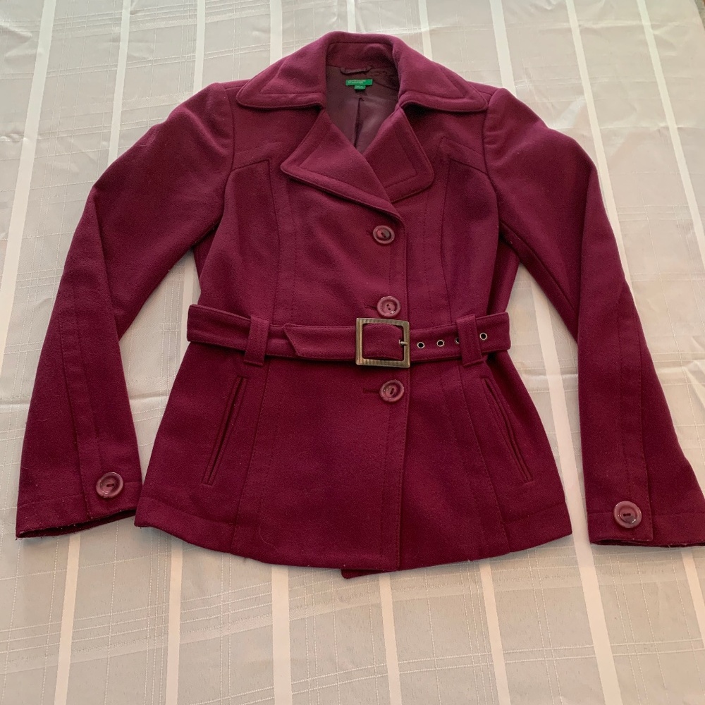 Purple Wool Jacket United Colors of Bennetton